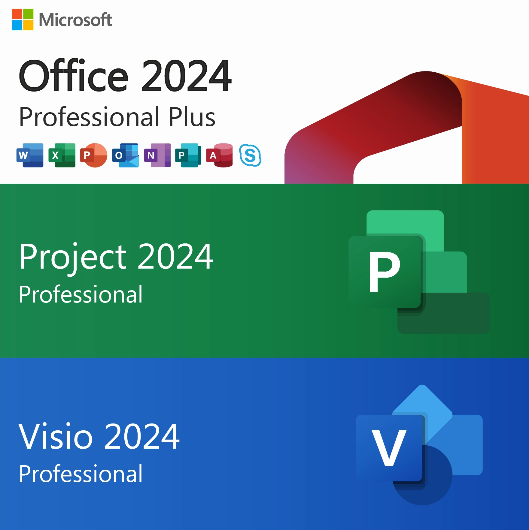 Microsoft Office 2024 Professional Plus Includes Visio and Project