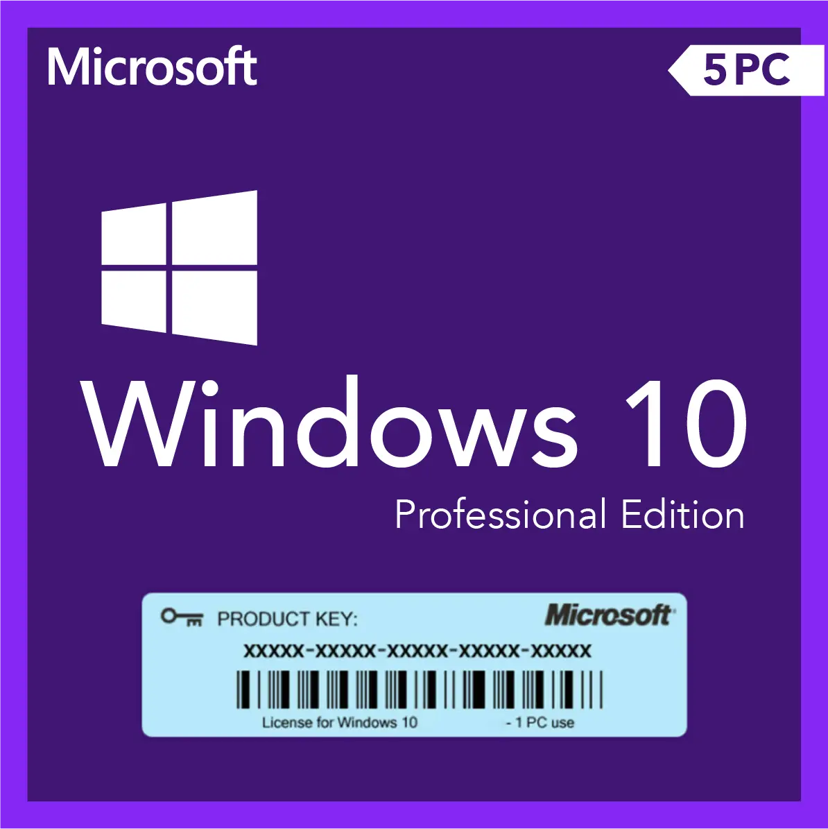 Microsoft Windows 10 Professional (5PC) – License Key